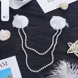 Women's Pearl Chain Decor Pasties Stickers Women Bra Nipple Cover Reusable. NWT.